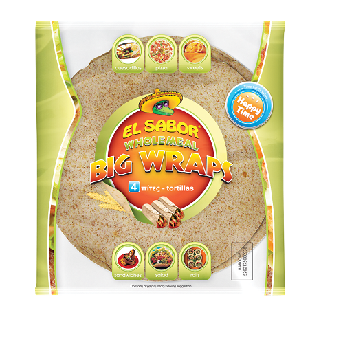 Wraps teljes kiőrlésű 25 cm 4 db-El Sabor